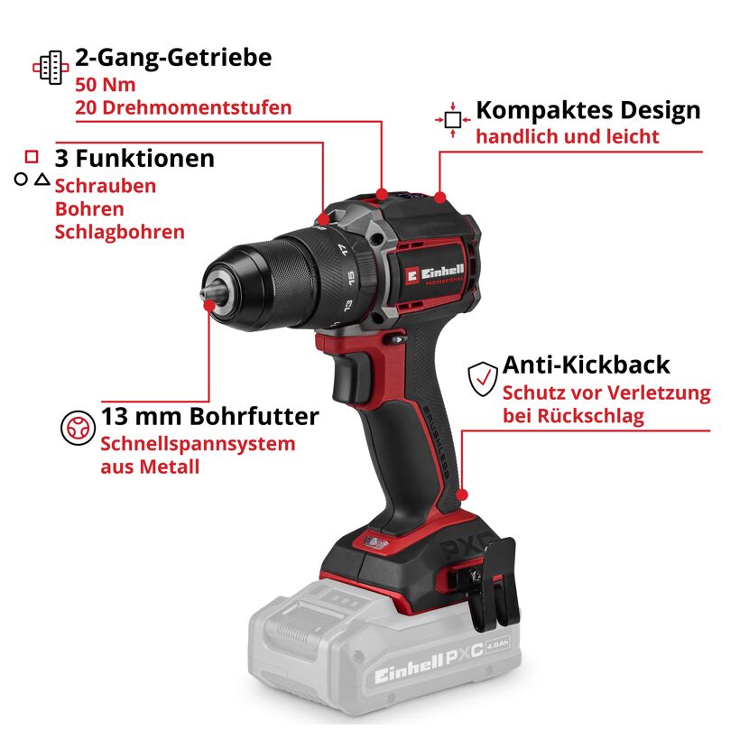 Akku-Schlagbohrschrauber 'TP-CD 18/50-C Li-i BL' Professional ohne Akku und Ladegerät 18 V