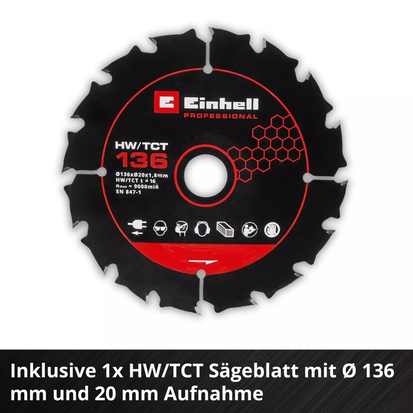 Akku-Handkreissäge 'TP-CS 18/136-C Li BL - Solo' ohne Akku und Ladegerät 18 V