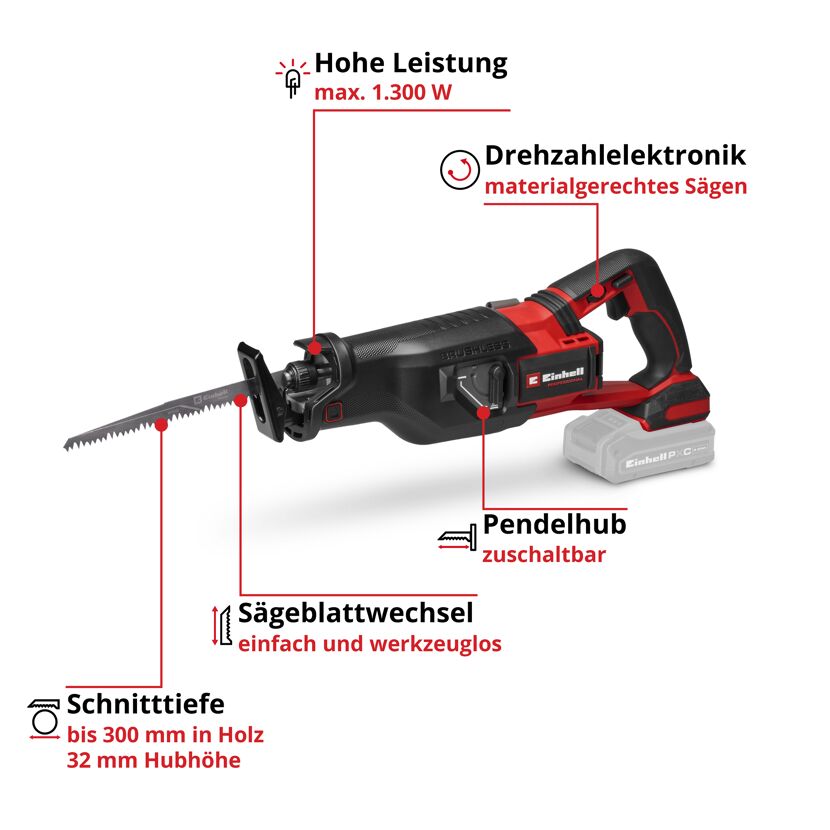 Akku-Universalsäge 'TP-AP 18/32 Li BL - Solo' ohne Akku und Ladegerät 18 V