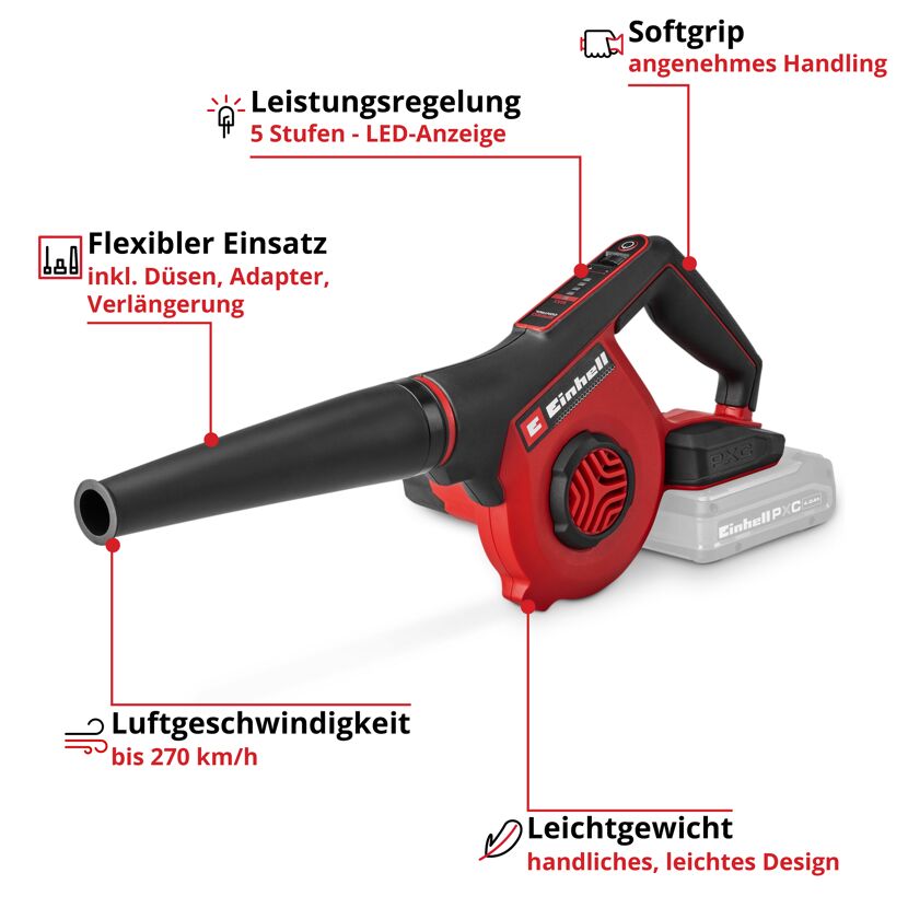 Akku-Universalbläser 'TE-CB 18/270 Li-Solo' ohne Akku und Ladegerät 18 V