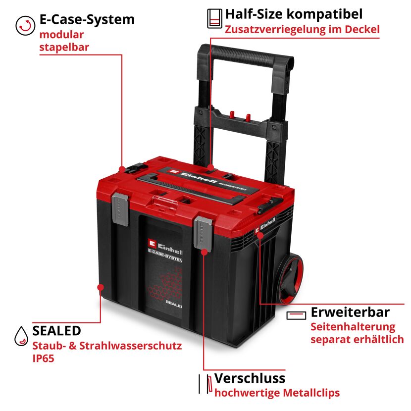 Werkzeugkoffer 'E-Case L Sealed' mit Rollen 45 x 67,5 x 40 cm