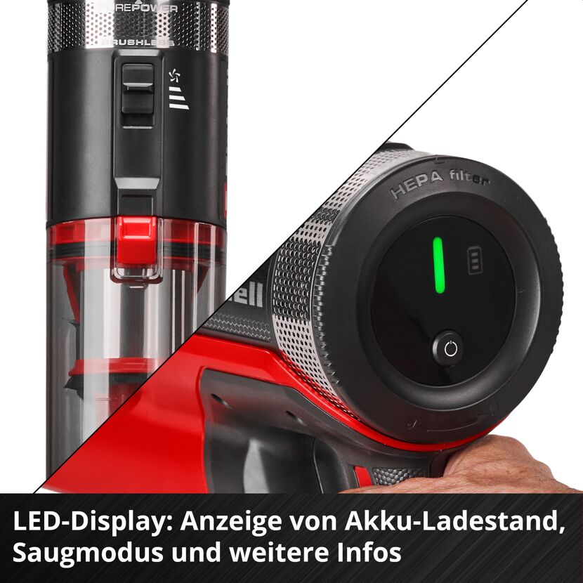 Akku-Stielstaubsauger 'TE-SV 18/270 Li BL' ohne Akku und Ladegerät 18 V rot/schwarz