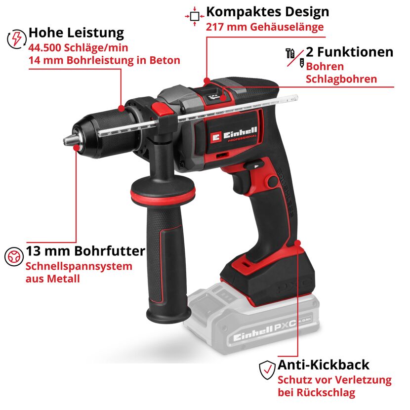Akku-Schlagbohrmaschine 'TP-ID 18-C Li BL' Professional ohne Akku und Ladegerät 18 V