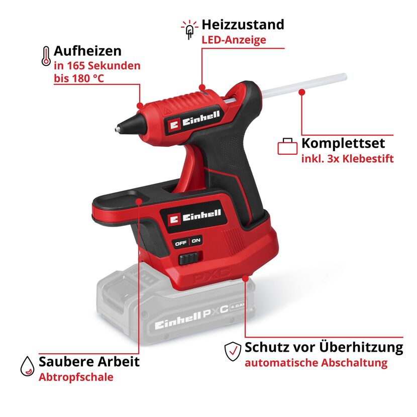 Akku-Heißklebepistole 'TE-CG 18/7 Li' ohne Akku und Ladegerät