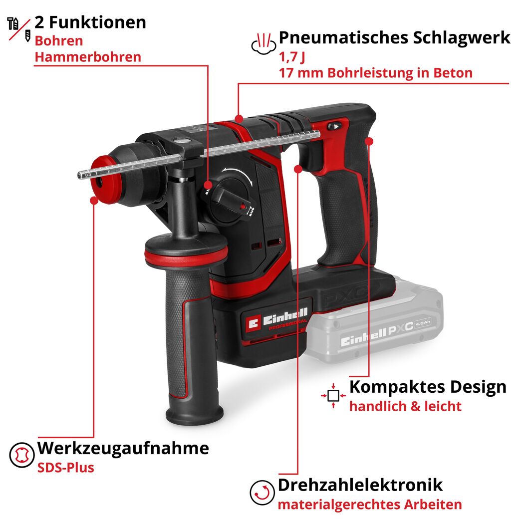 Akku-Bohrhammer 'TP-HD 18/17-C Li BL' Professional ohne Akku und Ladegerät 18 V