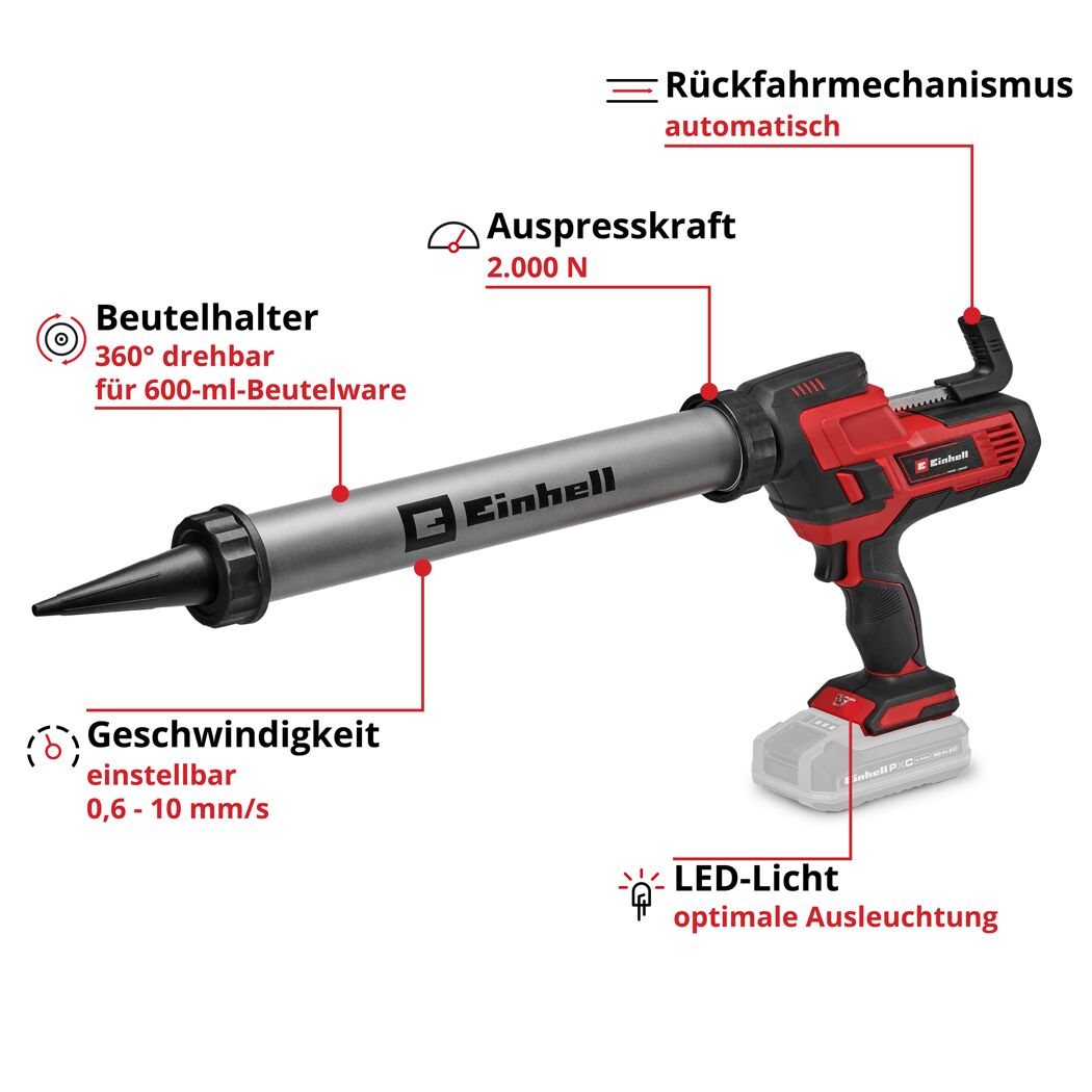 Akku-Kartuschenpresse 'TE-SG 18/600 B Li - Solo' ohne Akku und Ladegerät