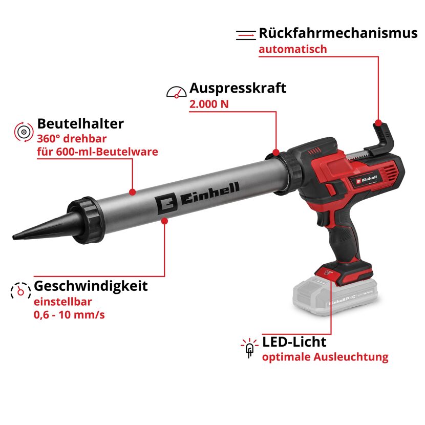 Akku-Kartuschenpresse 'TE-SG 18/600 B Li - Solo' ohne Akku und Ladegerät