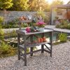 Pflanztisch mit Ablage klappbar grau 99 x 47.5 x 19.5 cm
