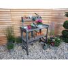 Pflanztisch mit Ablage klappbar grau 99 x 47.5 x 19.5 cm