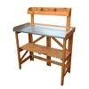 Pflanztisch mit Ablage klappbar honigbraun 99 x 47.5 x 19.5 cm