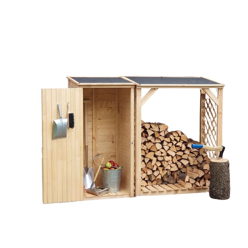 Kaminholzregal 'Speyer' Holz natur 192 x 148 x 68,5 cm