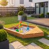 Sandkasten 'Multi' mit Bugbox Holz honigbraun 140 x 22 x 260 cm