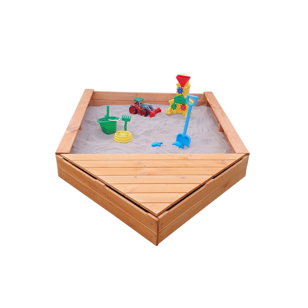 Sandkasten 'Multi' mit Bugbox Holz honigbraun 140 x 22 x 260 cm