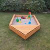 Sandkasten 'Multi' mit Bugbox Holz honigbraun 140 x 22 x 260 cm