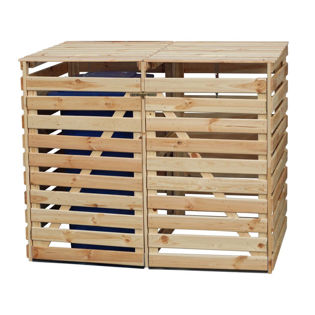 Mülltonnenbox 'Vario V' für 2 Abfalltonnen 148 x 122 x 92 cm natur