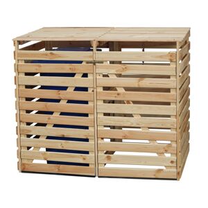 Mülltonnenbox 'Vario V' für 2 Abfalltonnen 148 x 122 x 92 cm natur
