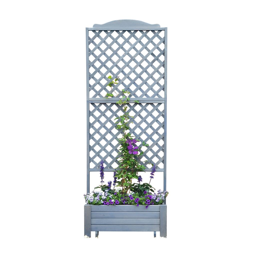 Rankkasten 'Romantica'  Holz grau 80 x 210 x 38 cm