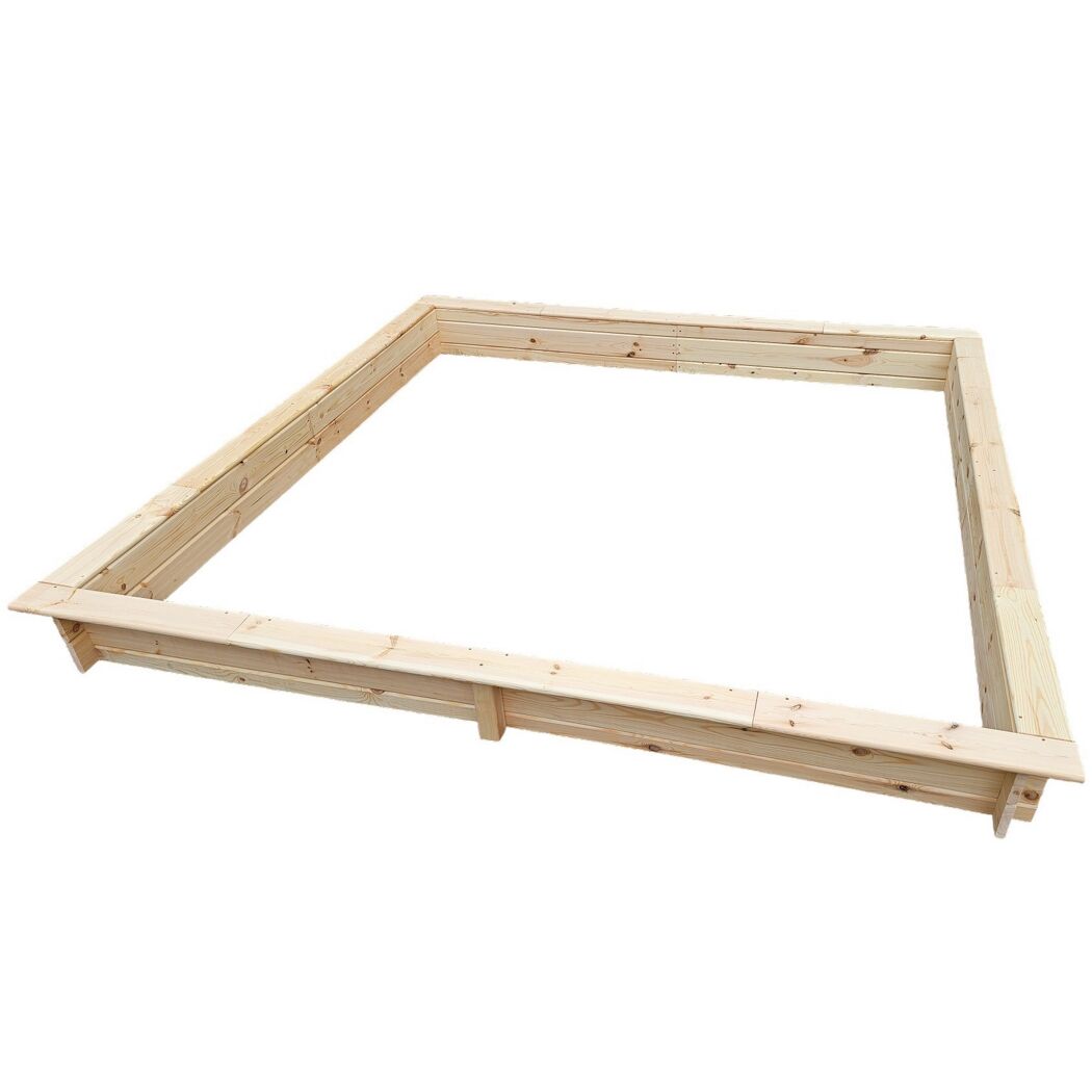 Sandkasten 'Yanick' Holz natur 225 x 21 x 225 cm