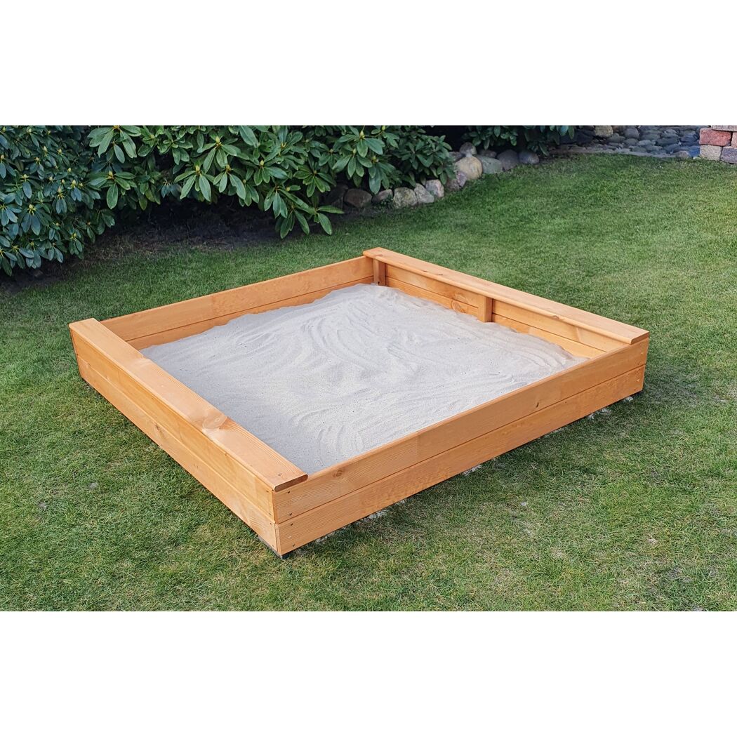Sandkasten 'Multi' Holz honigbraun 140 x 22 x 140 cm