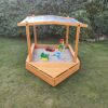 Sandkasten 'Multi' mit Bugbox und Sonnendach Holz honigbraun 140 x 131 x 260 cm