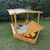 Sandkasten 'Multi' mit Bugbox und Sonnendach Holz honigbraun 140 x 131 x 260 cm