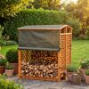 Kaminholzlager Holz honigbraun 120 x 148 x 118 cm
