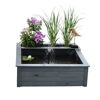 Hochteich mit seitlicher Pflanzzone grau 146 x 40 x 127 cm