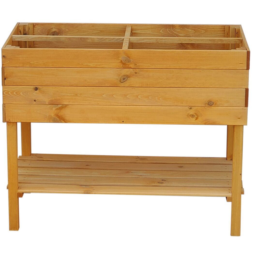 Balkon-Kräuterbeet honigbraun Kiefernholz 100 x 50 x 80 cm