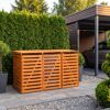 Mülltonnenbox 'Vario V' für 3 Abfalltonnen 219 x 122 x 92 cm honigbraun