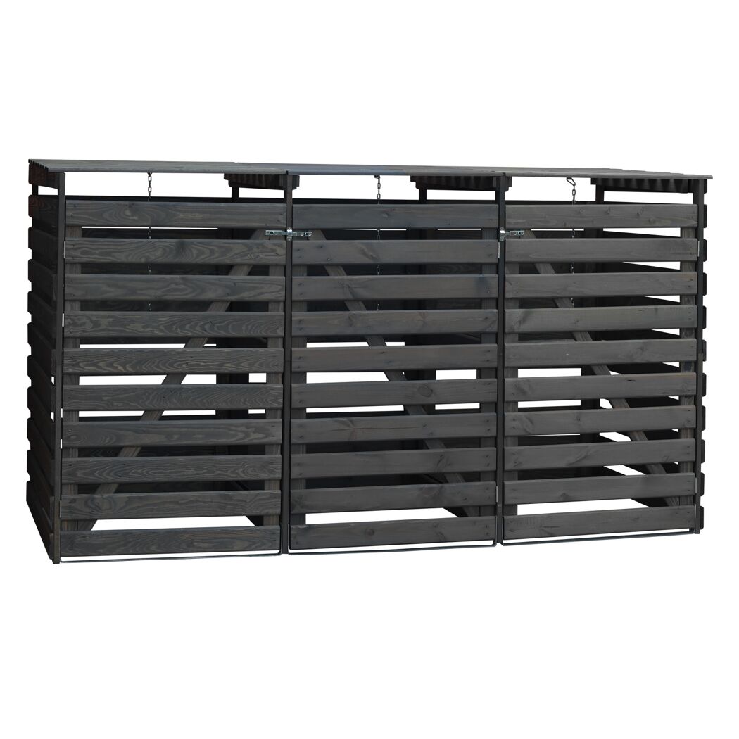Mülltonnenbox 'Vario V' für 3 Abfalltonnen 219 x 122 x 92 cm anthrazit