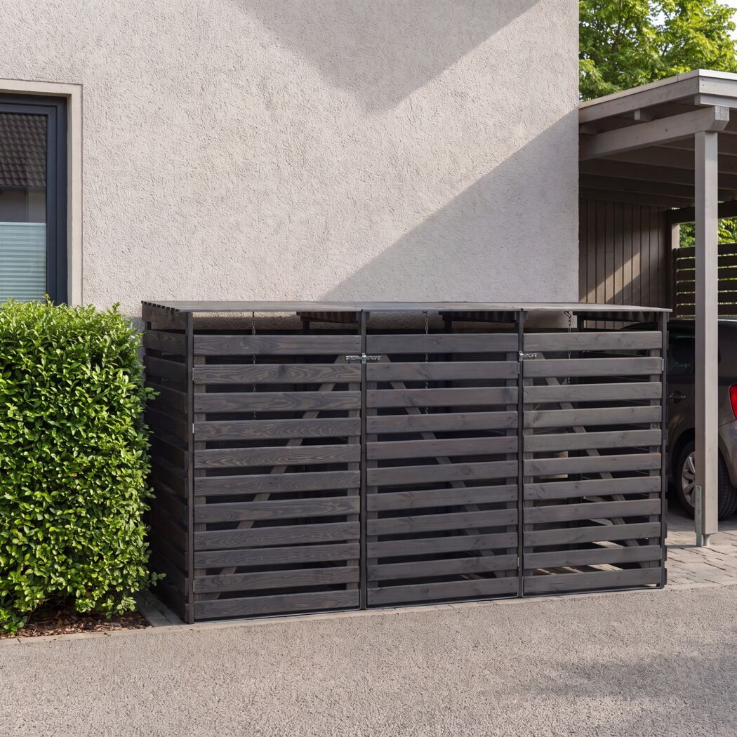 Mülltonnenbox 'Vario V' für 3 Abfalltonnen 219 x 122 x 92 cm anthrazit