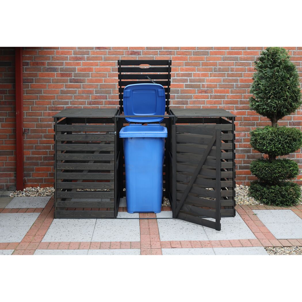Mülltonnenbox 'Vario V' für 3 Abfalltonnen 219 x 122 x 92 cm anthrazit