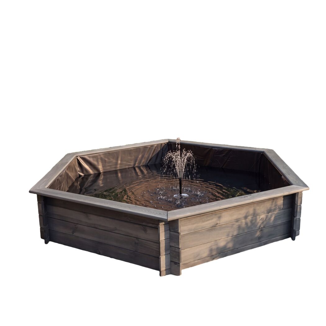 Hochteich sechseckig grau 222 x 40 x 192,5 cm