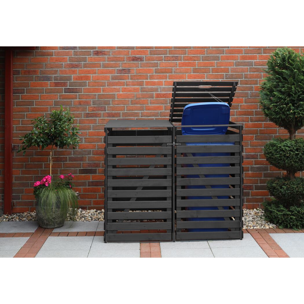 Mülltonnenbox 'Vario V' für 2 Abfalltonnen 148 x 122 x 92 cm anthrazit