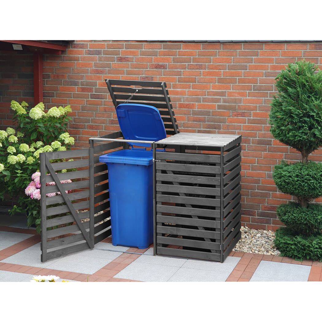 Mülltonnenbox 'Vario V' für 2 Abfalltonnen 148 x 122 x 92 cm anthrazit