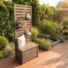 Spaliergitter mit Staukasten Holz grau 70 x 180 x 40 cm