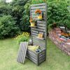 Spaliergitter mit Staukasten Holz grau 70 x 180 x 40 cm