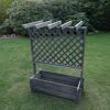 Rankkasten mit Pergola Holz grau 112 x 139 x 65 cm