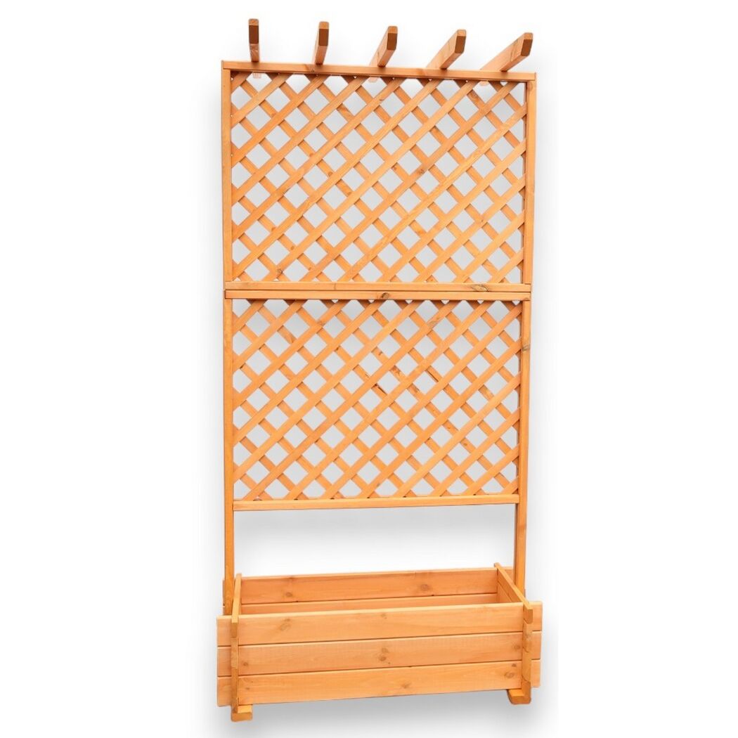 Rankkasten mit Pergola Holz honigbraun 102 x 200 x 64,5 cm