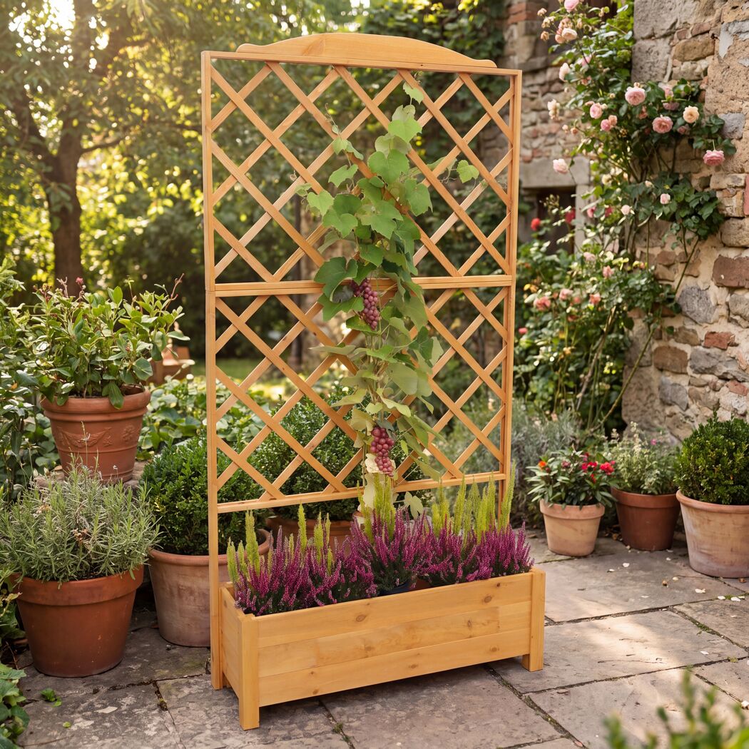 Rankkasten 'Botanica'  Holz honigbraun 110 x 210 x 32 cm