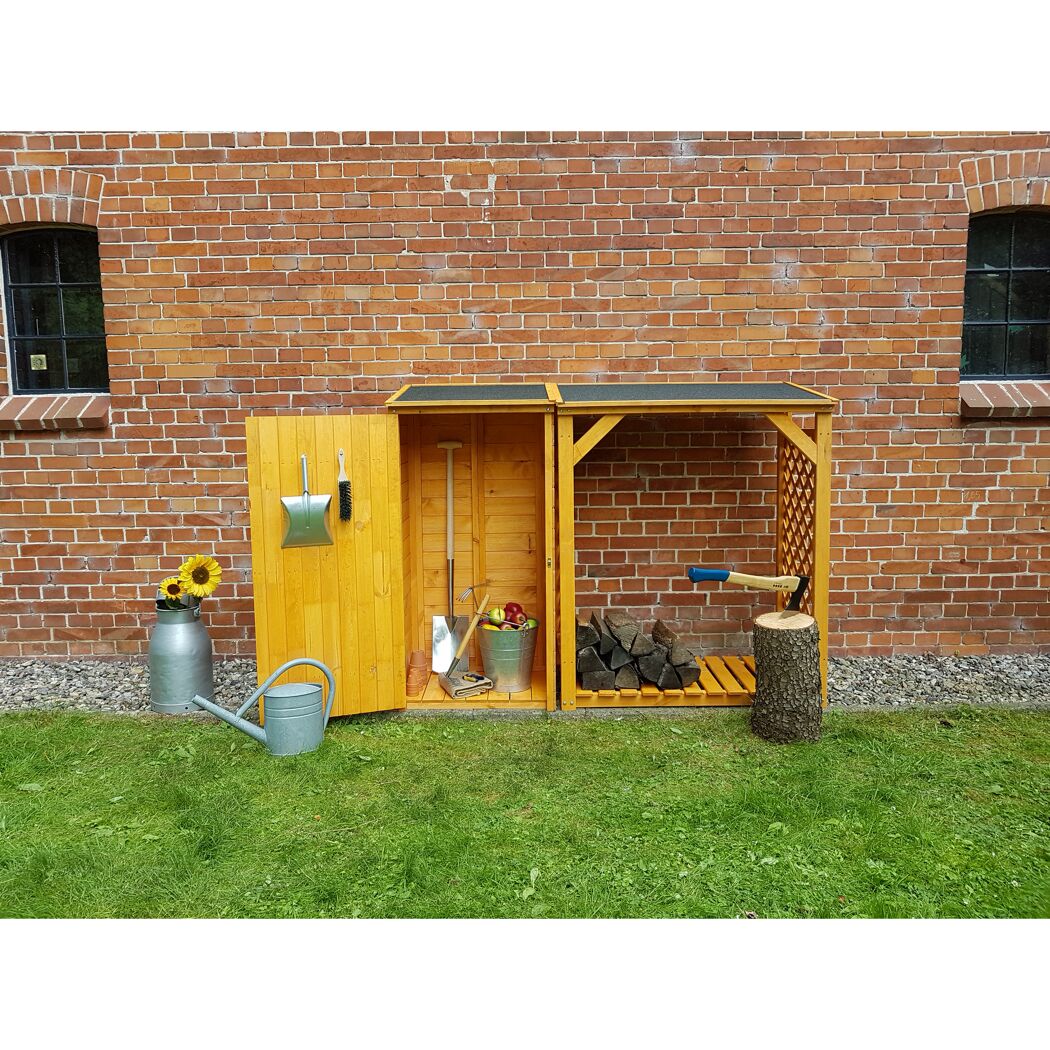 Kaminholzregal 'Speyer' Holz honigbraun 192 x 148 x 68 cm