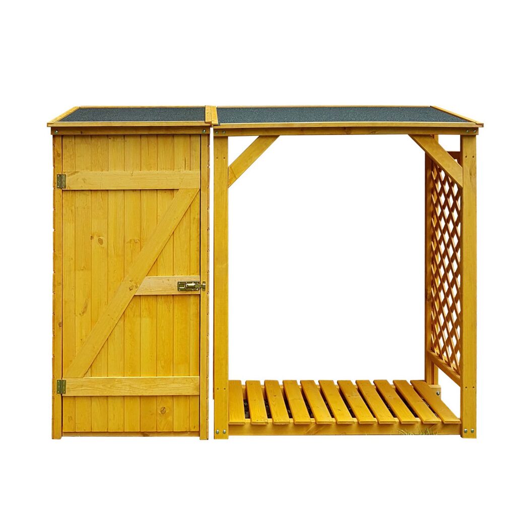 Kaminholzregal 'Speyer' Holz honigbraun 192 x 148 x 68 cm
