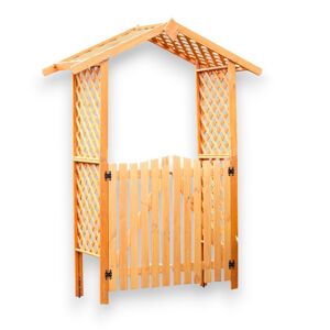 Rankbogen mit Türen Holz honigbraun 167 x 219 x 53 cm