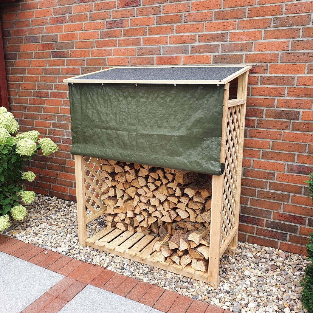Kaminholzregal 'Speyer' Holz natur 119,5 x 148 x 68 cm