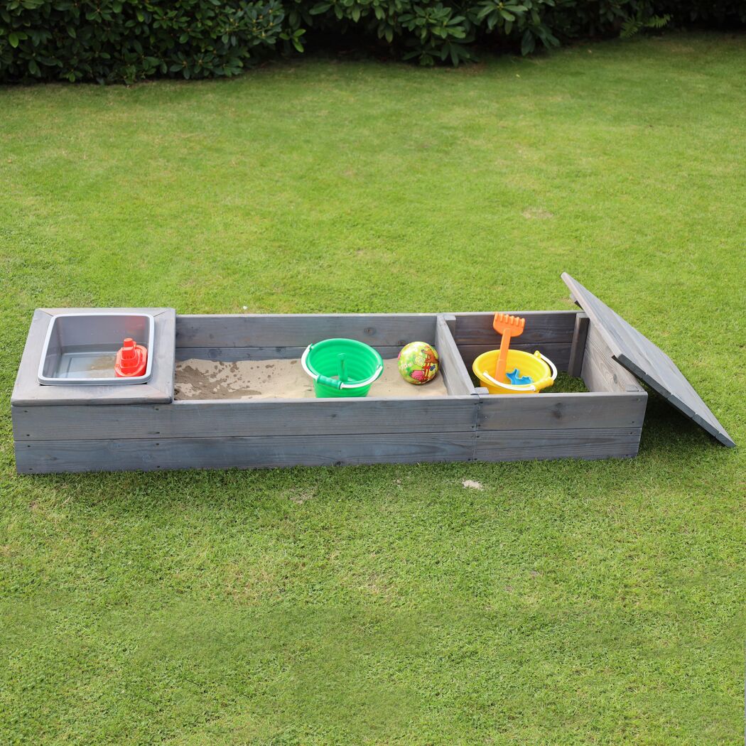 Sandkasten 'Platzspatz' Holz grau 150 x 19 x 45 cm