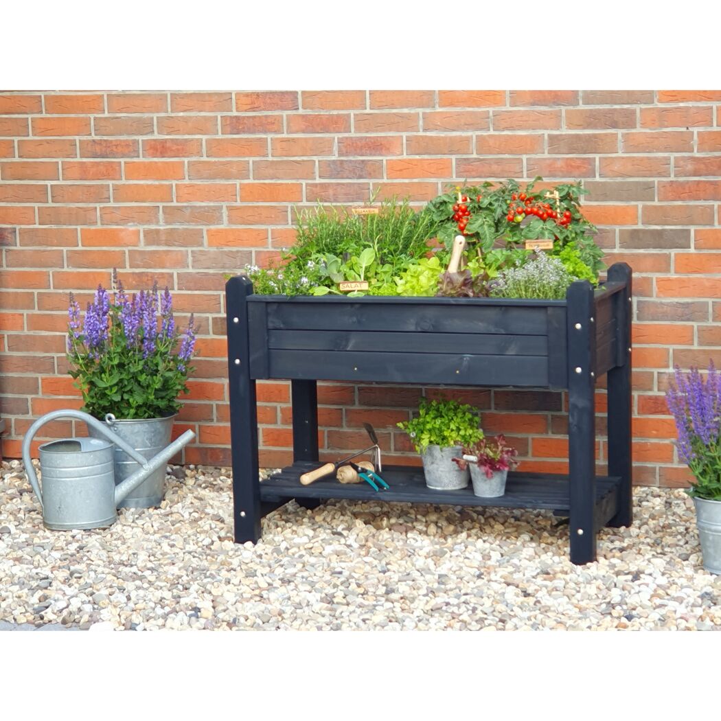 Kräuterbeet anthrazit Kiefernholz 114 x 60 x 84,5 cm