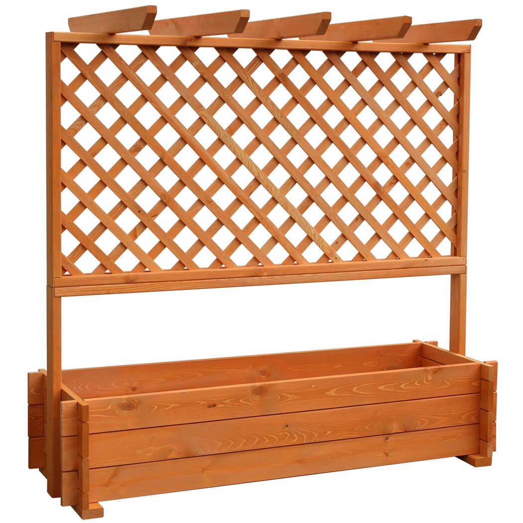 Rankkasten mit Pergola Holz honigbraun 140 x 140 x 64,5 cm