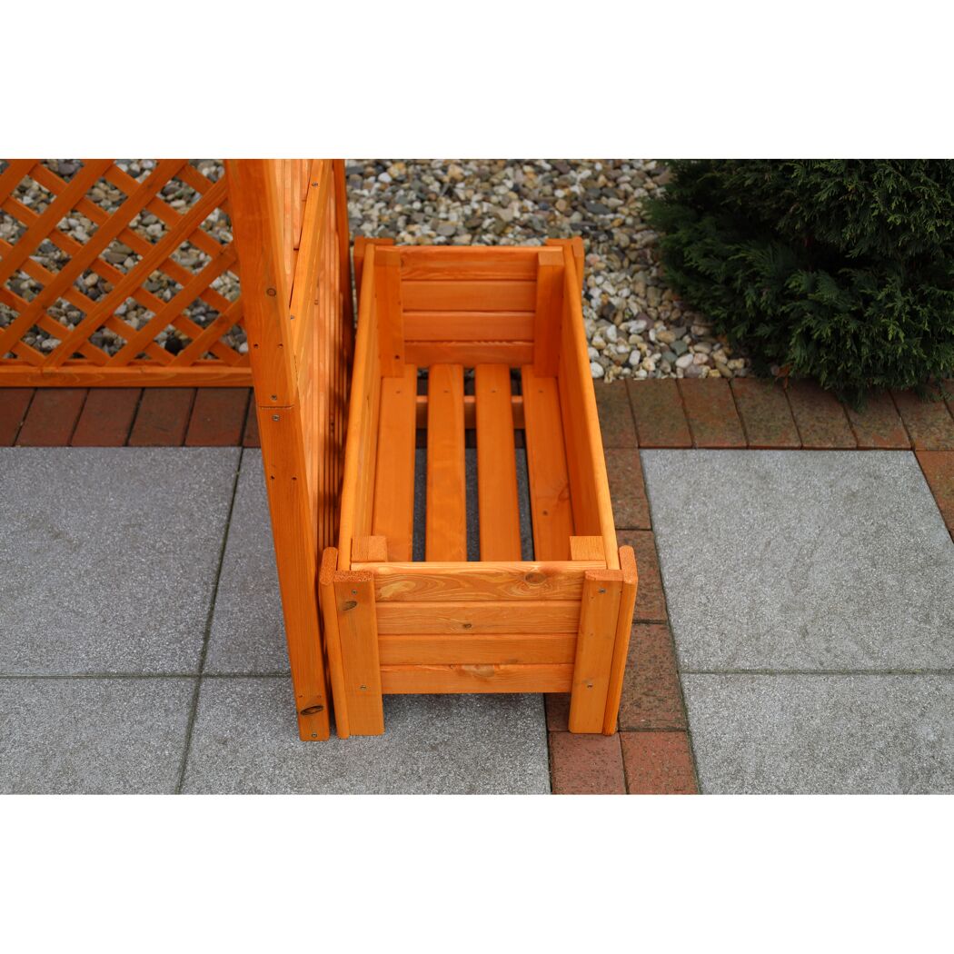Mülltonnenbox 'Rex' mit Pflanzkasten Holz honigbraun 210 x 127 x 79 cm