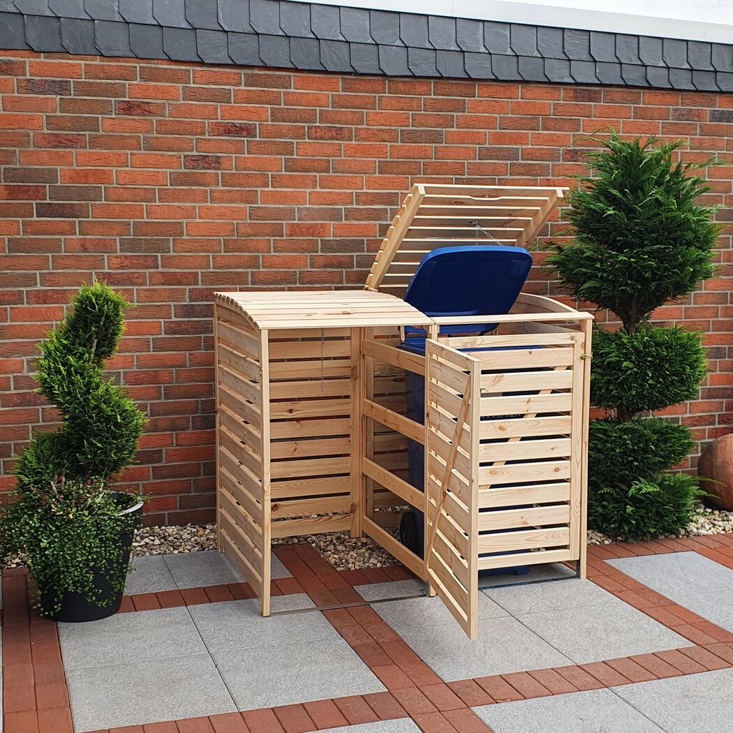 Mülltonnenbox 'Vario III' für 2 Abfalltonnen 148 x 122 x 92 cm natur