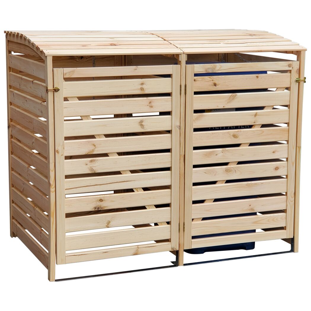 Mülltonnenbox 'Vario III' für 2 Abfalltonnen 148 x 122 x 92 cm natur